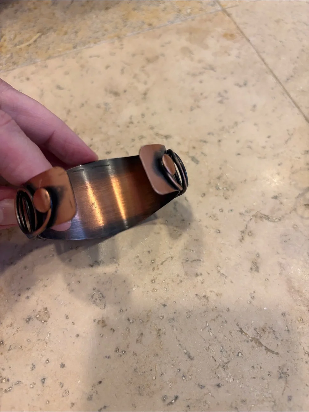 Copper Spiral Vintage Accent Cuff Bracelet